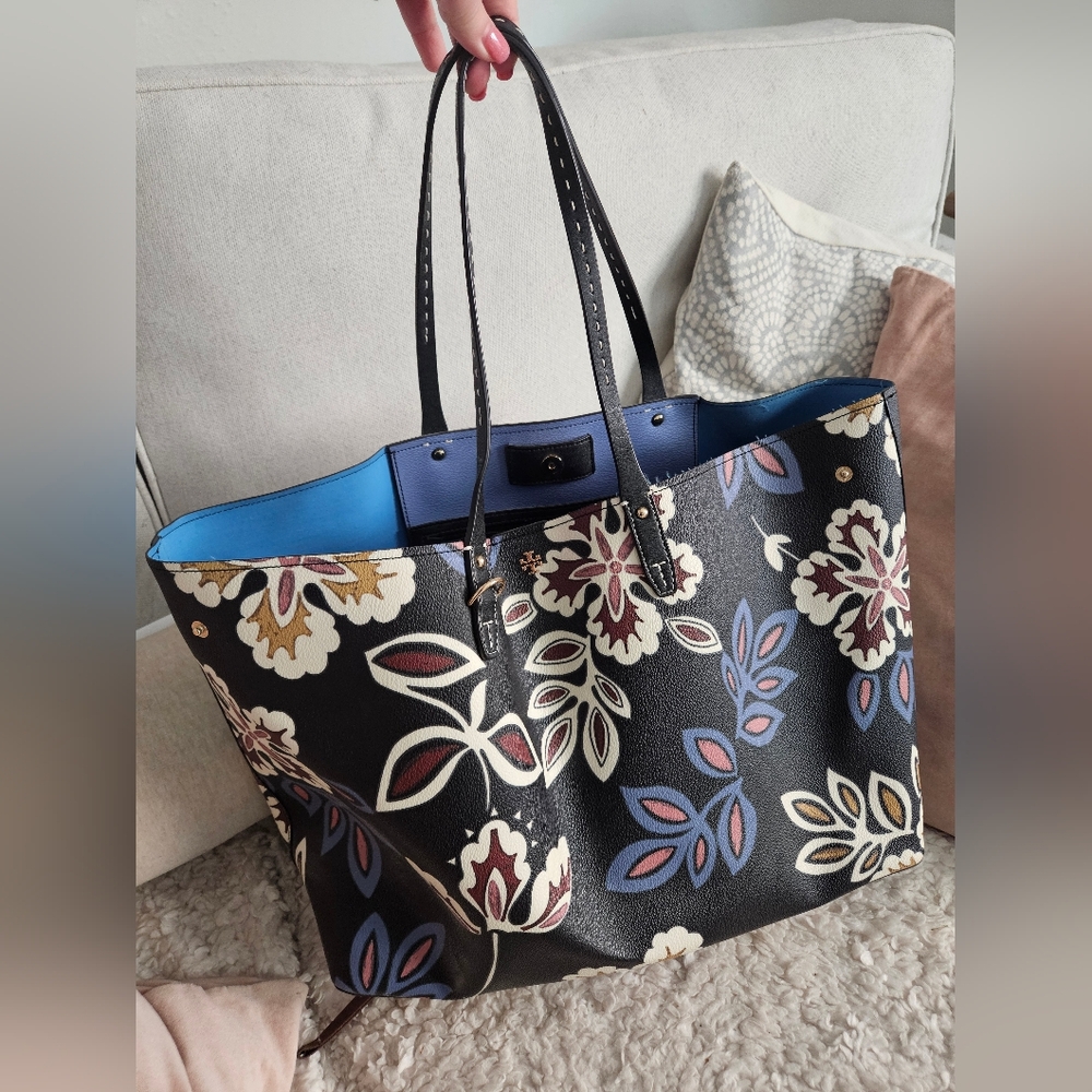 Floral Black Tote Bag - Picture 5 of 6